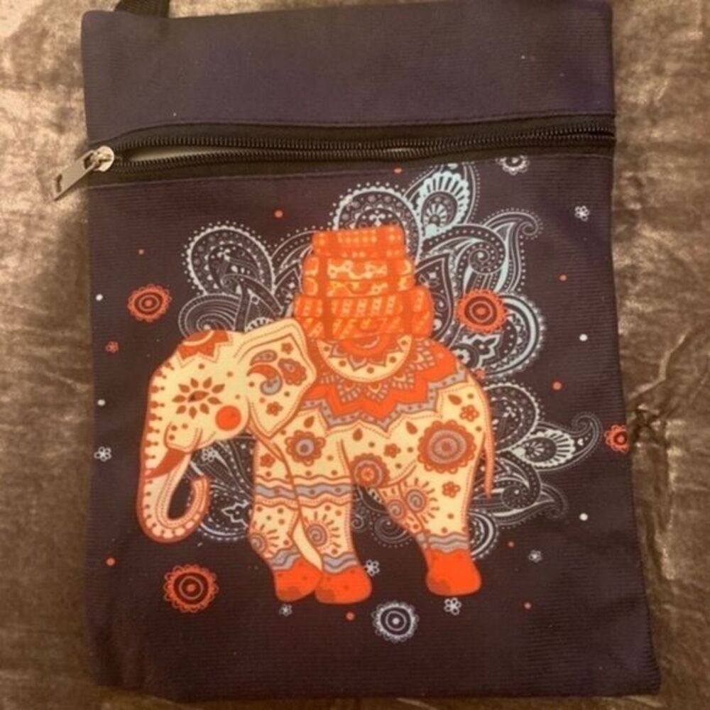 Elephant print boho crossbody bag